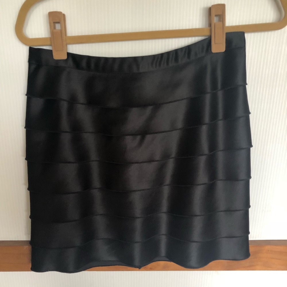 Black silk skirt